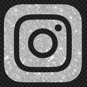 HD Square Silver Glitter Instagram IG Logo Icon PNG