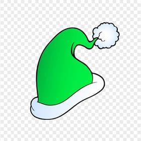 HD Cute Green Christmas Santa Hat Cartoon Clipart PNG