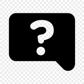 Question Mark Speech Message Black Icon PNG Image