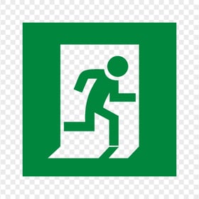 HD Green Emergency Evacuation Fire Exit Sign PNG