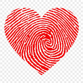 Download Red Heart Fingerprint Style PNG