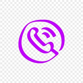 HD Purple Hand Draw Round Circle Phone Icon Transparent PNG