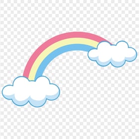 HD Cartoon Clipart Rainbow With Clouds PNG
