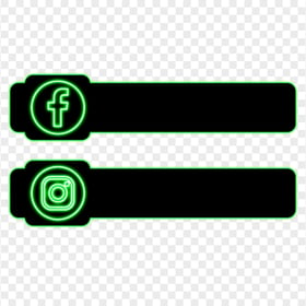 HD Social Media Black & Green Blank Lower Third PNG