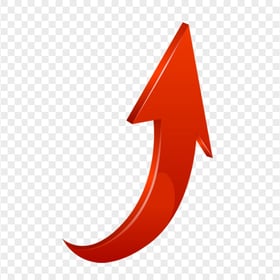 3D Red Curved Arrow Graphic Point Up