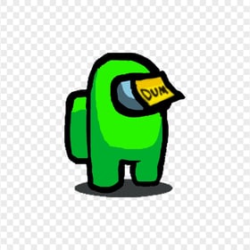HD Among Us Lime Crewmate Character With Dum Sticky Note Hat PNG