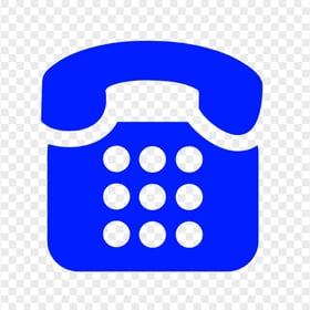 HD Classic Traditional Telephone Icon On Blue PNG