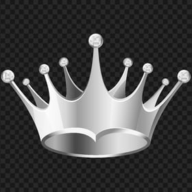 3D Silver Queen King Crown HD PNG