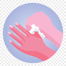 Round Hand Washing Soap Cartoon Clipart Icon