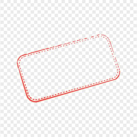 HD Blank Empty Clear Red Rectangle Rubber Stamp PNG