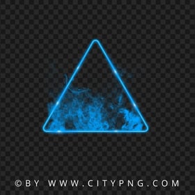 Neon Blue Triangle With Smoke PNG Image