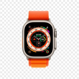 Apple Watch Ultra Orange Alpine Front View HD PNG