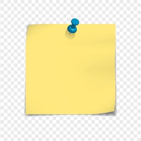Paper Yellow Sticky Note With Blue Pin PNG Image