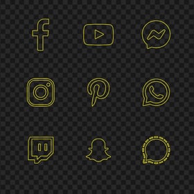 HD Yellow Social Media Outline Logos Icons PNG