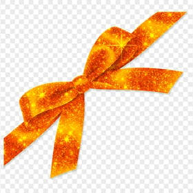 Orange Corner Glitter Ribbon Bow Tie HD PNG