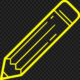 HD Yellow Outline Angle Pencil Icon PNG
