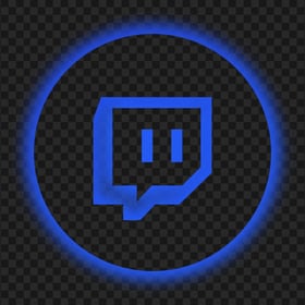 Twitch Dark Blue Neon App Icon PNG