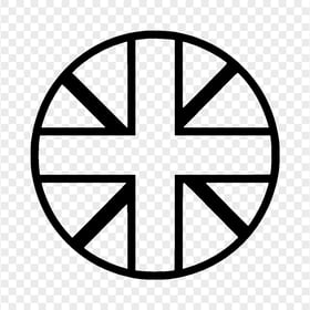 Round Black United Kingdom UK Flag Icon Transparent Background
