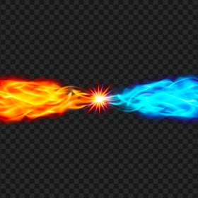 Water Vs Fire Illustration Aura Effect PNG