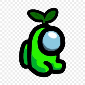 HD Lime Among Us Mini Crewmate Character Baby Leaf Hat PNG