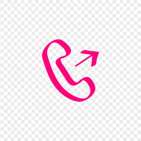 HD Pink Hand Draw Call Phone Icon Transparent PNG