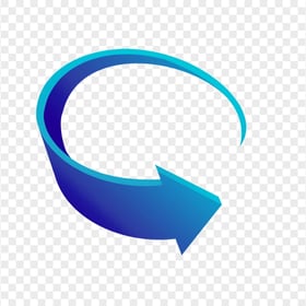 3D Graphic Blue Curved Arrow Right