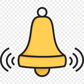 Yellow Vector Flat Bell Icon PNG