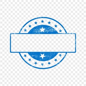 HD Blank Empty Clear Blue Rubber Stamp PNG
