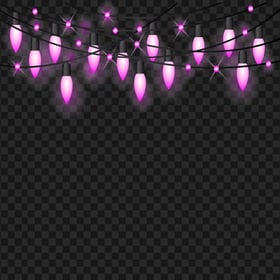 Hanging Pink Lights String Lighted Bulbs PNG