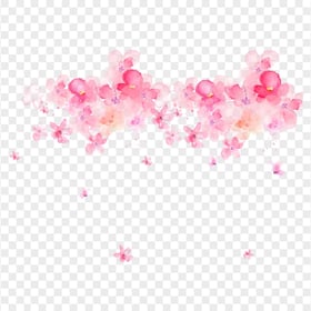 Pink Watercolor Branch Flowers PNG