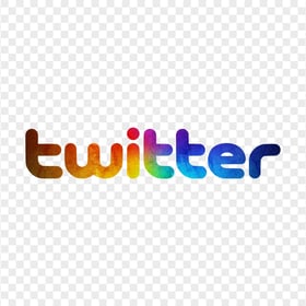 HD Twitter Rainbow Multicolor Text Logo PNG