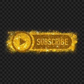 HD Youtube Gold Glitter Subscribe Button Logo PNG
