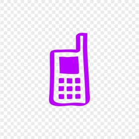 HD Purple Hand Draw Old Cell Phone Icon PNG
