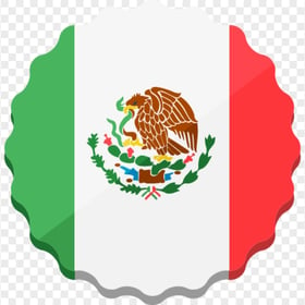 Vector Wavy Circle Mexico Flag Icon HD PNG