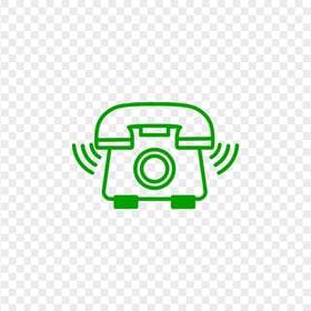 HD Green Outline Phone Receive A Call Icon Transparent PNG