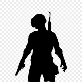 PUBG Black Silhouette Player Soldier With Helmet