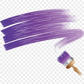 Purple Brush Stroke With Paintbrush Cartoon PNG