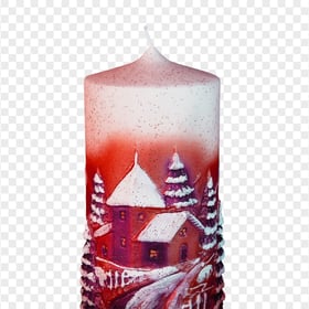 HD Christmas Beautiful Sculpted Pillar Candle PNG