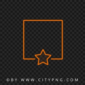 Orange Neon Frame With Star Shape HD PNG