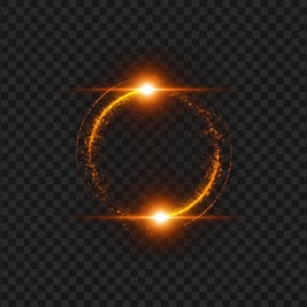 Gold Circle Light Flare Effect HD PNG