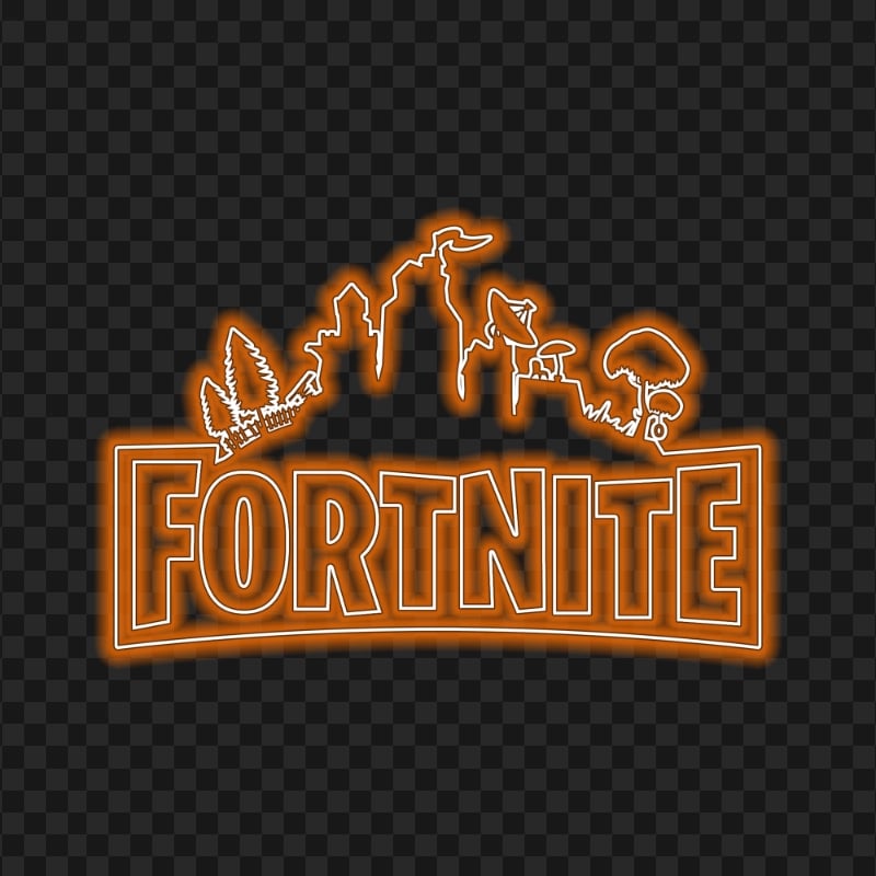 HD Fortnite Orange Neon Logo PNG