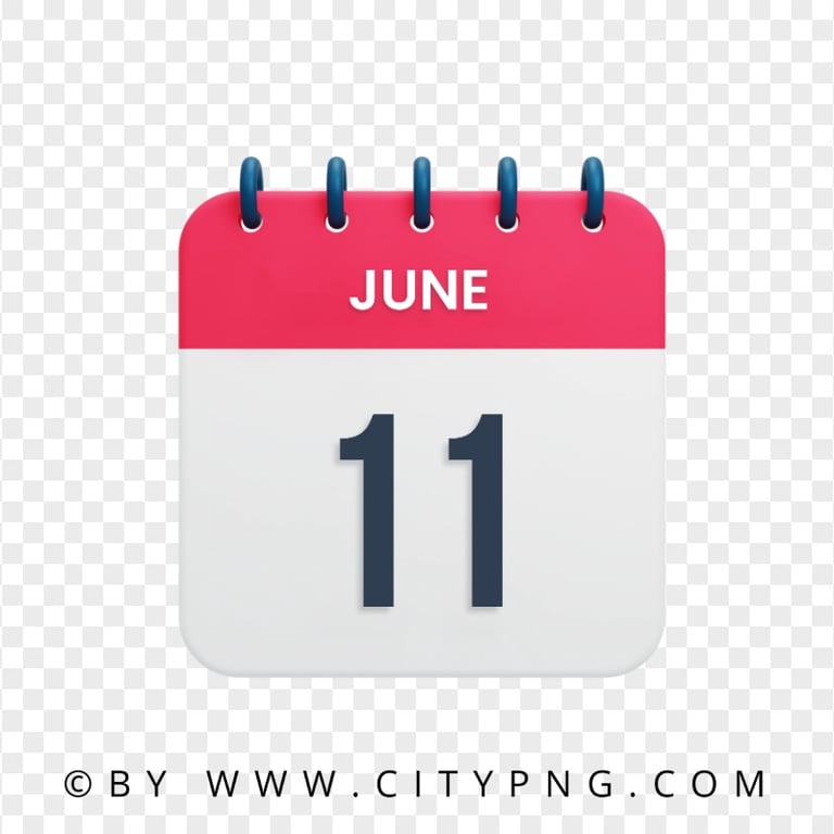 June 11th Date Vector Calendar Icon HD PNG