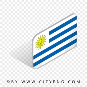 Uruguay Isometric 3D Flag Icon Transparent PNG