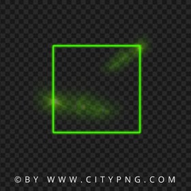 HD Neon Green Square Frame Flare Effect Transparent PNG