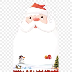 Santa White Beard Snowy Scene Illustration
