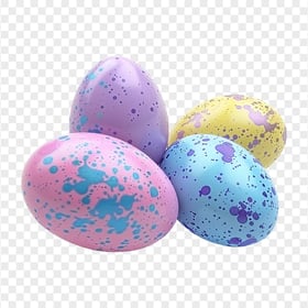 HD Happy Easter Colorful Eggs Transparent Background