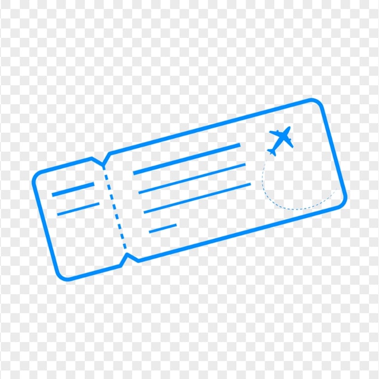 Airline Outline Blue Ticket Icon Logo | Citypng