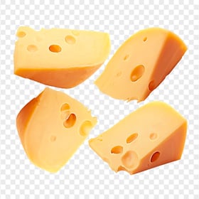 Four Pieces Of Gouda Emmental Edam Cheese HD PNG
