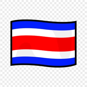 Vector Waving Costa Rica Flag Icon PNG