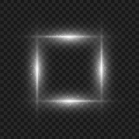Glowing Light Effect Square White Frame HD PNG